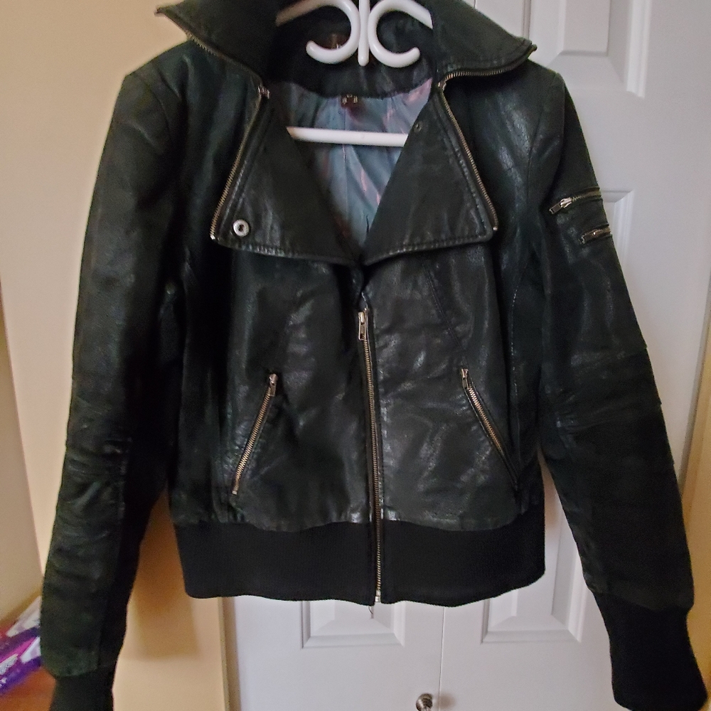 Danier leather biker zipper jacket